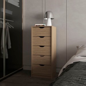 Airsurfer Storage Cabinet 5-Drawer Dresser for Nurseries and Bedrooms – Modern Space-Saving Storage, Natural Oak - 1 of 4