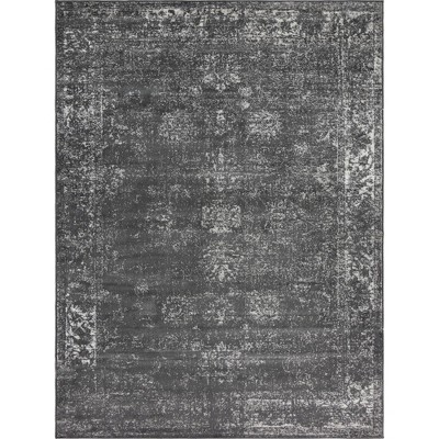 Casino Sofia Dark Gray 9' x 12' Rectangular Synthetic Area Rug