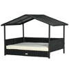 PawHut Wicker Dog House Elevated Raised Rattan Bed for Indoor/Outdoor with Removable Cushion Lounge - 4 of 4