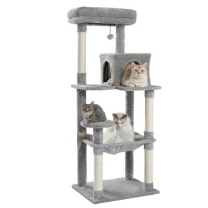 Multi-Level Cat Tree, Cat Tower Durable Sisal-Covered Scratching Posts,Cozy Caves,Condo,Dangling Ball,Jumping Platform for Cats Play &Sleep,Pet House - 1 of 4