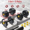 FEIERDUN Adjustable Dumbbells, 48/68/88lbs Free Weight Set with 4 Modes, Used as Barbell, Kettlebells, Push up Stand, Fitness Exercises for Home Gym - 3 of 4