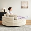 KWPZQEB 55'' Corduroy Foam Single Swivel Chair, 360¡ã Swivel Chair with Pillows, Large Barrel Arm Chairs with Deep Seat, Round Chaise for Living Room - 4 of 4