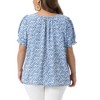 Women's Plus Size Floral Tie Front Scoop Neck Short Sleeve Summer Casual Blouses - Agnes Orinda - 4 of 4