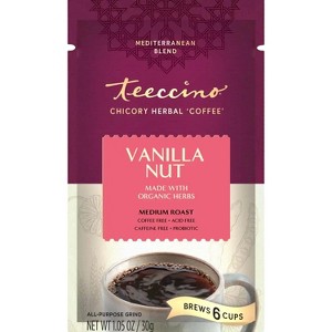 Teeccino Vanilla Nut Chicory Coffee Alternative, Medium Roast - Ground Herbal Coffee That’s Prebiotic, Caffeine Free & Acid Free - 1 of 4