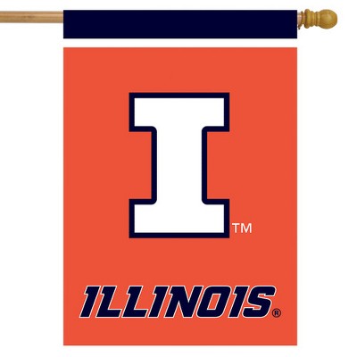 Illinois Fighting Illini Patriotic Polyester House Flag