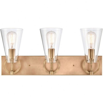 Gabby 23" Brass and Clear Glass 3-Light Vanity Fixture