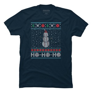 Men's Design By Humans Christmas Baseball Snowman Ugly Christmas Xmas By pahari T-Shirt - 1 of 4