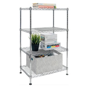 Shelving.com 4-Tier Chrome Wire Shelving, Standard Duty - 12"d x 20"w x 32"h - 1 of 2