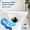 HAMITOR Toilet Plunger and Brush Set for Bathroom Cleaning with Extented Handle Heavy Duty Toilet Plunger Combo Accessories with Caddy Stand Holder - 4 of 4