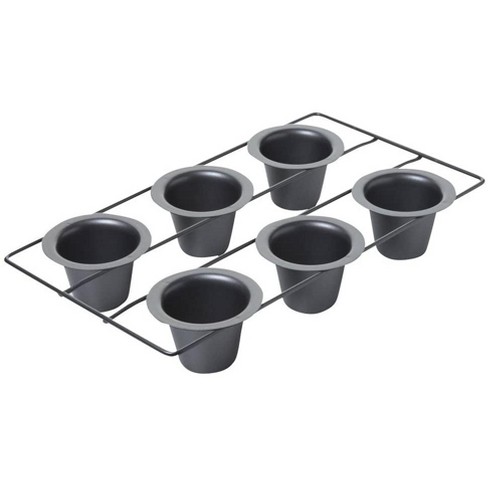 Nordic Ware Cast Aluminum Petite Popover Pan 1/4 Cup Each, 12 Cavity,  Silver/Gray