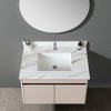 KWPZQEB Marble Vanity Top, with Undermount Rectangular Middle Sink and 4" Height Backsplash, 1 Predrilled Centerset, Carrara white with veins - 3 of 4
