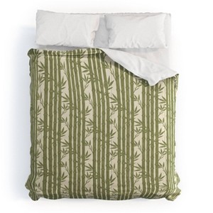 Deny Designs Little Arrow Design Co Bamboo Stripes Comforter Bedding Set Green - 1 of 4