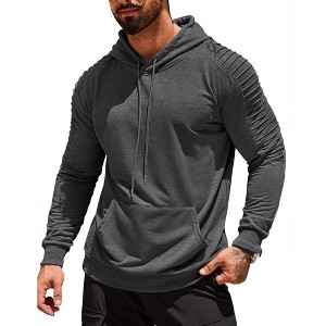 COOFANDY Mens Casual Drawstring Hoodies Fashion Hooded Collar Athletic Pullover with Pocket - 1 of 4
