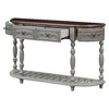 Lyngins Classic Console Table with 4 Drawers + 1 Open Shelf, Entryway Table with Retro Carved Patterns & Roman Legs, Sofa Table for Living Room - 2 of 4