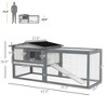Skyzone Large Outdoor Rabbit Hutch for Guinea Pigs - 61" Fenced Run, Asphalt Roof, Removable Tray, - 2 of 4
