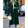 Women's Velvet Open Front Pocketed Long Duster - dear lover - 3 of 4