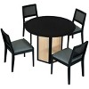 Alysse 5-Piece Dining Table Set For 4 With 4 Upholstered Chairs,Hexagonal Base Round Table Dining Room,Rattan Round Table Dining Set-Maison Boucle - 4 of 4