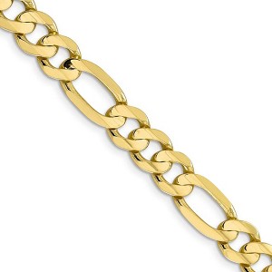 Black Bow Jewelry Men's 8.75mm, 10k Yellow Gold, Concave Figaro Chain Necklace - 1 of 4
