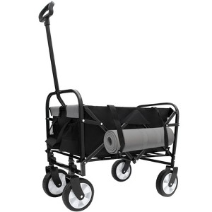 RISOKEYS Outdoor Collapsible Wagon Cart with 3-Piece Waterproof Liners and All-Terrain 360° Wheels,Foldable Utility Cart for Beach,Camping - 1 of 4