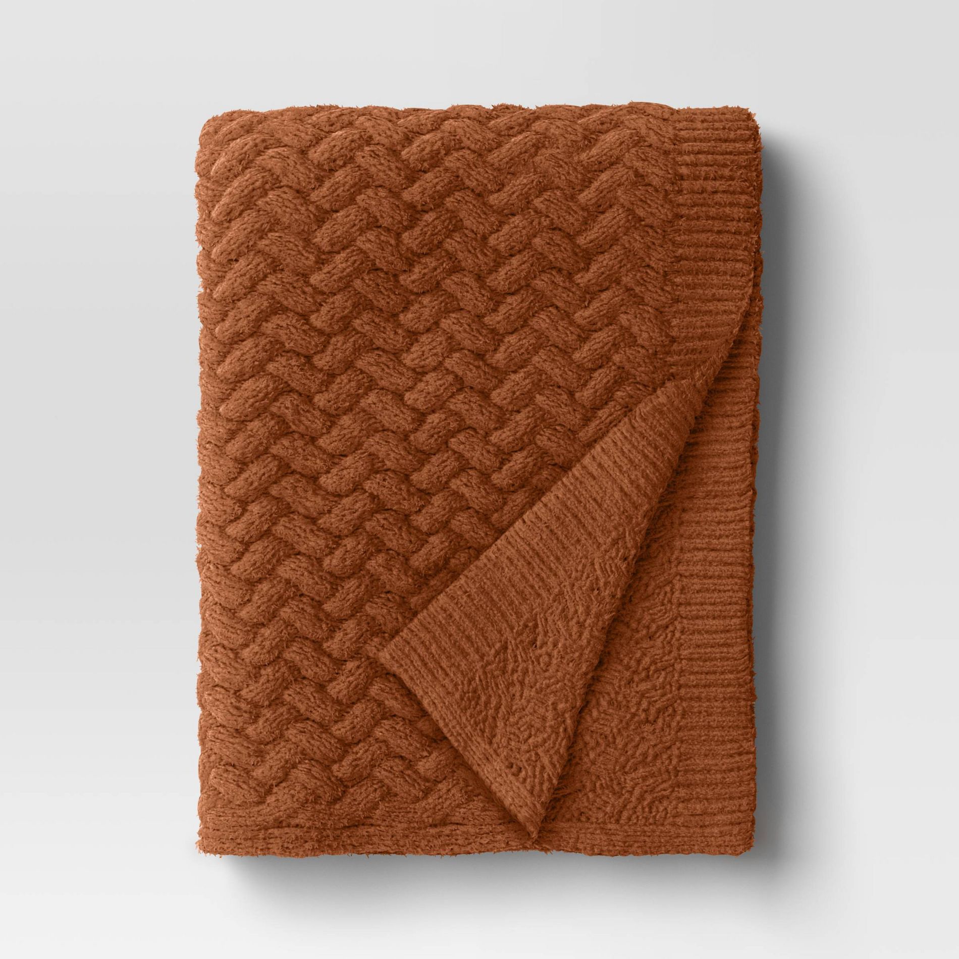 Chunky Chenille Throw Deep Clay Orange - Threshold™