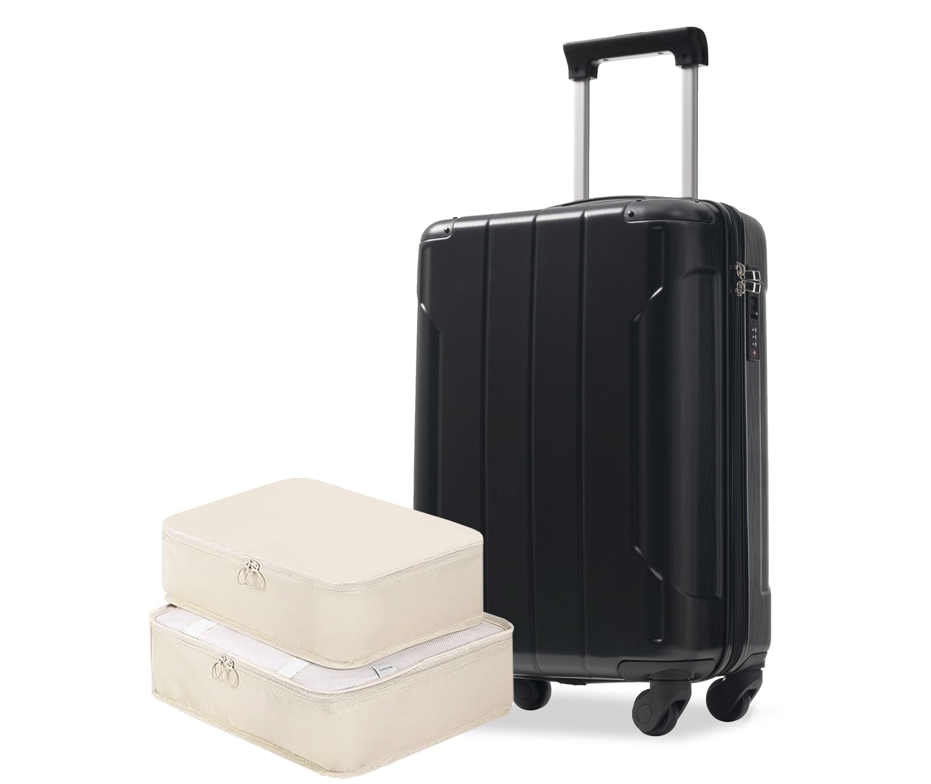 20" Hardshell Carry-On Luggage with 2 Packing Cubes & Spinner Wheels & TSA Lock, Lightweight ABS Suitcase - ModernLuxe
