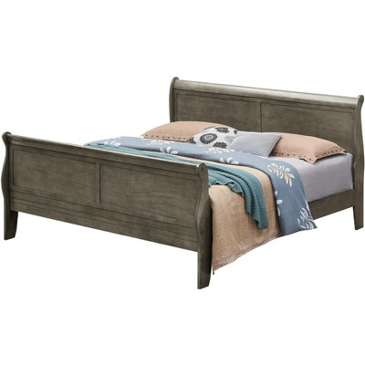 Passion Furniture Bergen Gray Full Tufted Panel Bed : Target