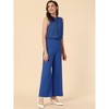 Allegra K Women's Sleeveless Back Tie High Waist Wide Flare Leg Jumpsuits - image 3 of 4