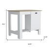 HomeRoots Set of Two Oak and White Wood Kitchen Island And Pantry Cabinet - 3 of 4