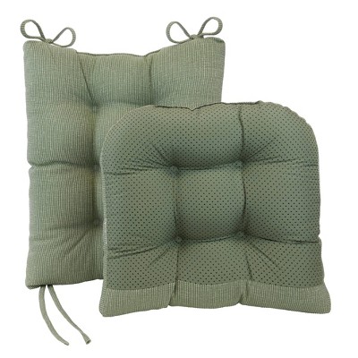 Celadon Green Polyester Rocking Chair Cushion Set with Button Tufts