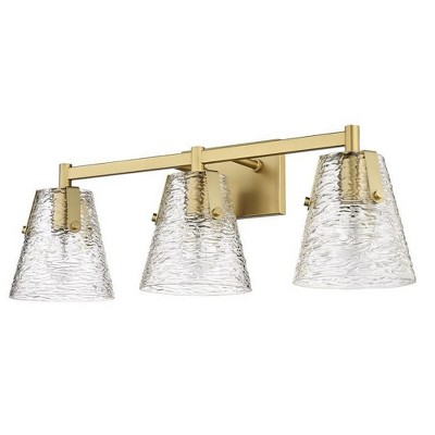 Analia Modern Gold 3-Light Vanity with Clear Glass Shades