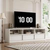 Modern TV Stand for 65 70 75 Inch TVs, Industrial Entertainment Center with 3 Drawers & Open Shelves, Sturdy MDF for Living Room & Bedroom - 2 of 4