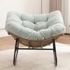 Chenille Rocking Accent Chair with Metal Frame and Ergonomic Design for Living Room - 4 of 4