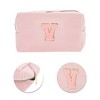 Unique Bargains Corduroy Rectangular Letter Makeup Bag Pink 1 Pc - 4 of 4