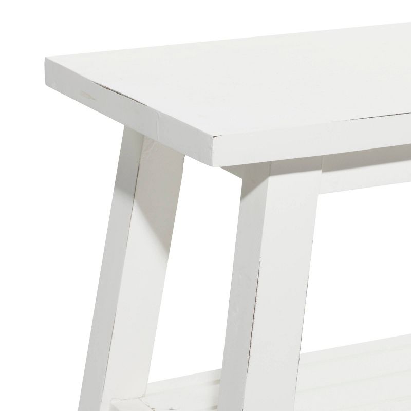 Farmhouse Solid Wood Bench White - Olivia &#38; May, 4 of 9