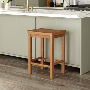 Now Furniture 24" Counter Stool, Wooden Backless Bar Height Kitchen Stool - 1 of 4