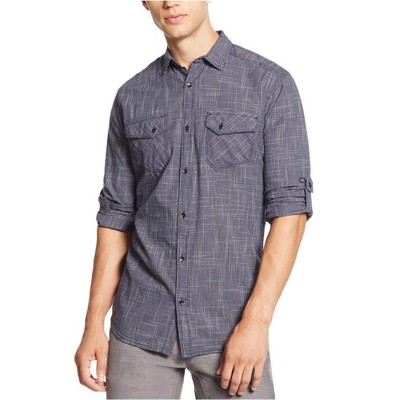 I.N.C International Concepts Mens Geometric Button Up Shirt, Blue, XX-Large
