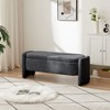 CAVINAS Modern Pull-Open Top Fleece Fabric Ottoman Bench,Upholstered Oval Storage Ottoman for Living Room - 2 of 4