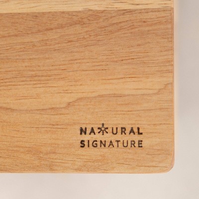 Natural Rubberwood 39" Scandinavian Computer Desk with Drawer