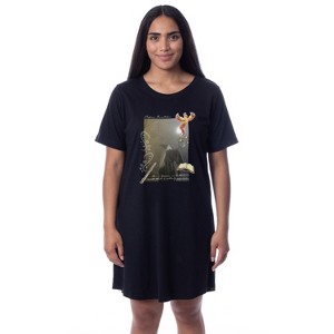 Harry Potter Womens' Albus Dumbledore Photograph Sleep Pajama Shirt Black - 1 of 3