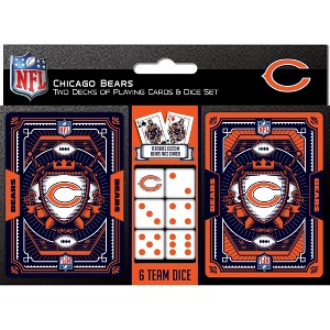 MasterPieces Officially Licensed NFL Chicago Bears 2-Pack Playing cards & Dice set for Adults - 1 of 4