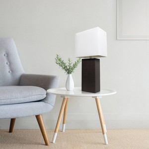 Lalia Home Lexington 21" Leather Base Table Lamps with Fabric Shade - 1 of 4
