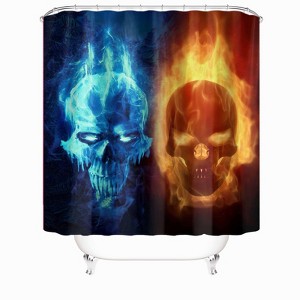 Ice Fire Skull Shower Curtains for Bathroom Waterproof Fabric Bath Curtain Durable Soft Stylish Bathroom Decor 72x72 Inch - 1 of 1