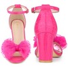 BLISSFUL STEP Women's Mesh Bow Tie Ankle Strap Chunky Heel Sandals - 2 of 3