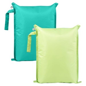 2 Pack Reusable Waterproof Wet Bags, Mess-Proof for Swimsuits, Baby Towels & Beach Essentials - 1 of 4