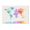 Trademark Fine Art -Michael Tompsett 'Watercolor Political World Map' Canvas Art - 2 of 3