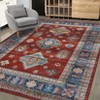 Washable Vintage Rug Non Slip Low Pile Rug Soft Throw Floor Cover Foldable Indoor Carpet for Living Room Bedroom Office - 3 of 4