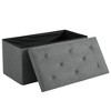 VECELO 46"/30"/15"/11.8" Folding Storage Ottoman Bench, Storage Chest, Linen Fabric Foot Rest Stool, Storage Footstools, Folding Storage Ottoman - 2 of 4