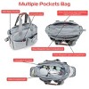 Racxily Breast Pump Bag Diaper Tote Bag with Detachable Shoulder Strap Side Pocket Free Baby Bibs Compatible - 2 of 4