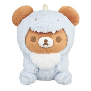 Chairoikoguma San-X Original Plays with Dino Series Plush - Pastel Blue - 1 of 4