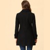 Allegra K Women's Peter Pan Collar Single Breasted Outwear Winter Buttoned Long Coat - 4 of 4